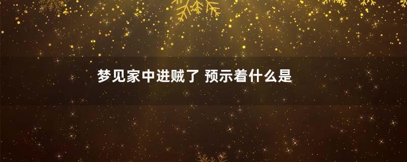 梦见家中进贼了 预示着什么是什么意思